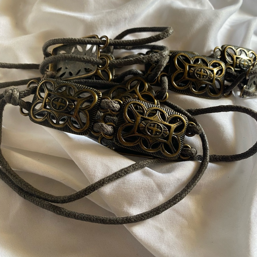 Vintage Cast Brass tie on belt